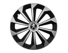Set 4 capace roti Fame Gri-Negru cu inel R14, pentru gama auto Peugeot foto