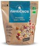 Musli bio fara zahar cu 40% proteine, soia si fructe, 450g, Favrichon