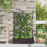 vidaXL Ghiveci Gradina cu Spalier, 2 buc, 80x40x125.5 cm, Maro, Plastic, Interior/Exterior, Plante Cataratoare