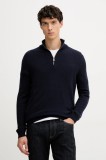 Joop! pulover din amestec de l&acirc;nă culoarea bleumarin, light, cu turtleneck, 30048172