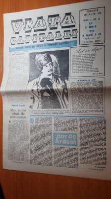 ziarul viata capitalei 22 martie 1990-articolul&amp;quot;dor de ardeal &amp;quot;,nichita stanescu foto