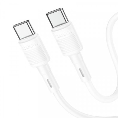 Cablu Date si Incarcare USB-C - USB-C HOCO X83 Victory, 60W, 1m, Alb foto