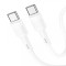 Cablu Date si Incarcare USB-C - USB-C HOCO X83 Victory, 60W, 1m, Alb