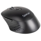MOUSE Spacer, PC sau NB, wireless, 2.4GHz + Bluetooth 5.1, optic, max.1600 dpi, butoane/scroll 6/1,buton ON/OFF, click silentios S/D, negru,baterii AA