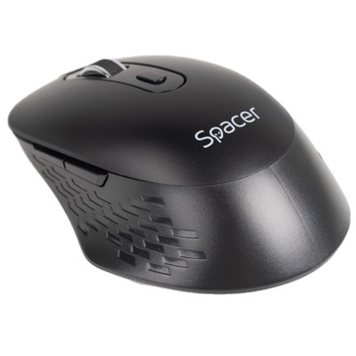 MOUSE Spacer, PC sau NB, wireless, 2.4GHz + Bluetooth 5.1, optic, max.1600 dpi, butoane/scroll 6/1,buton ON/OFF, click silentios S/D, negru,baterii AA foto
