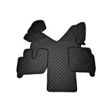 Covor auto imitatie piele dedicat Camion Iveco Stralis ,Cutie automata Negru/Rosu Cod:LUX-563