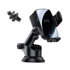 Suport auto cu incarcare wireless yesido pentru bord, parbriz, aerisire 15w, black foto