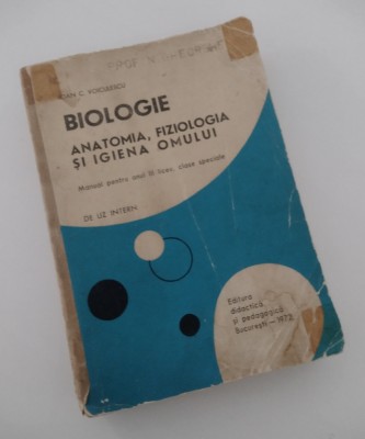 MANUAL BIOLOGIE - ANUL III LICEU - ANATOMIA, FIZIOLOGIA - I.C. VOICULESCU - 1972 foto