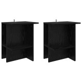 vidaXL Masă de cafea 2 pcs Stejar Negru 40 x 30 x 49 cm Lemn prelucrat 8001066