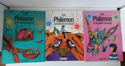 Fred Philemon lot 3 carti BD benzi desenate franceza vintage vechi anii 70 foto