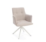 Cumpara ieftin Set 2 fotolii rotative aluminiu alb charcoal textil bej Skagen 61x62x90h
