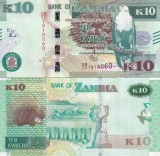 !!! ZAMBIA - 10 KWACHA 2022 - P 58 d - UNC // NU TRIMIT PRIN CURIER