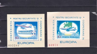 1977 LP 938 LP 939 CONFERINTA PENTRU SECURITATE COLITE DANTELATA+NEDANTELATA MNH foto