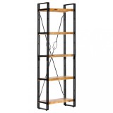 VidaXL Bibliotecă cu 5 rafturi, 60 x 30 x 180 cm, lemn masiv de mango