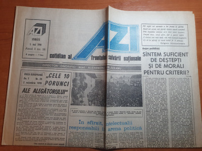 ziarul azi 5 mai 1990-art&amp;quot;comunism,necomunism,socialism democratic?&amp;quot; foto