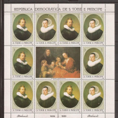 S. TOME E PRINCIPE 1983 PICTURA REMBRANDT ( bloc dantelat) MNH