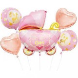 Set 5 baloane carucior roz StarHome GiftGalaxy, Hessa