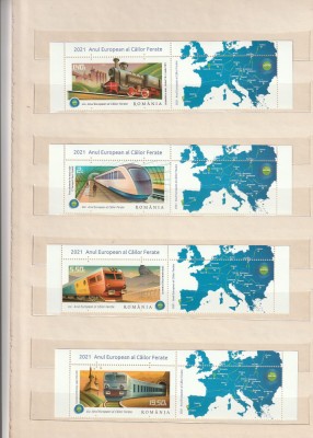 ROMANIA 2021 LP 2338 ANUL EUROPEAN AL CAILOR FERATE SERIE CU VINIETA MNH NESTAMPILATA foto