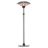 Outsunny Ciupercă de &Icirc;ncălzire Exterioară cu 3 Temperaturi și &Icirc;nălțime Reglabilă din Oțel și Aluminiu, &Phi;58.5x160-200 cm, Argintiu | Aosom Romania