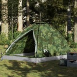 VidaXL Cort de camping cupolă pentru 4 persoane, camuflaj, impermeabil