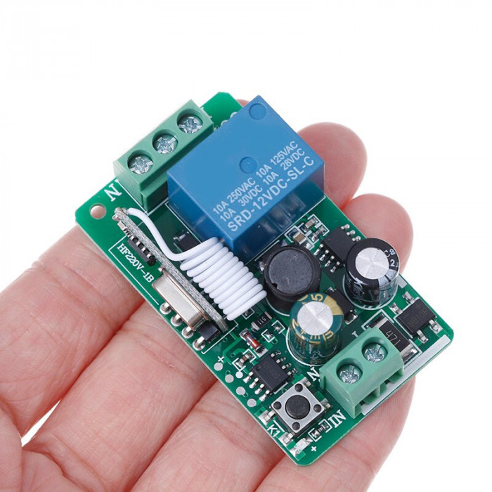 releu 315/433MHZ AC 85- 220V 10A 1 Ch Channel Wireless RF Remote Control Transmitter Receiver