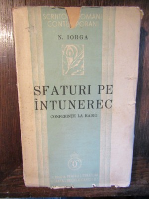 Sfaturi pe &amp;icirc;ntunerec. Conferințe la Radio - Nicolae Iorga foto