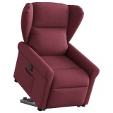 vidaXL Fotoliu electric rabatabil cu ridicare, roșu vin, textil