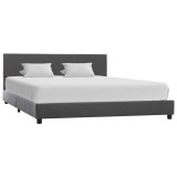 Cumpara ieftin Cadru de pat, gri, 140x200 cm, piele ecologica