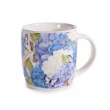 Cumpara ieftin Cana portelan multicolor in cutie cadou Hortensii II &Oslash; 8,5 cm x 9 H, 350 ml