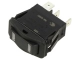 &Icirc;ntrerupător rocker SP3T, (ON)-OFF-(ON), 16A/12V DC, IP67, negru