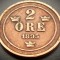 Moneda istorica 2 ORE - SUEDIA, anul 1899 * cod 1995