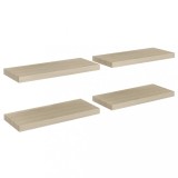Cumpara ieftin Rafturi de perete suspendate, 4 buc., stejar 60x23,5x3,8 cm MDF