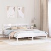 VidaXL Cadru de Pat cu Tablie Alb 200x200 cm Lemn Solid de Pin