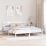 VidaXL Cadru de pat alb din lemn de pin Alb Lemn masiv de pin 180 x 200 cm