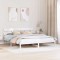 vidaXL Cadru de Pat cu Tablie Alb 200x200 cm Lemn Solid de Pin