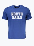 Tricou barbati cu decolteu la baza gatului si imprimeu cu logo albastru, S, 2XL, 3XL, L, M, XL, North Sails
