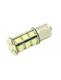 Led auto BA15S 27 SMD cu pini simetrici la 180 grade, 12V Rosu, Xenon Bright