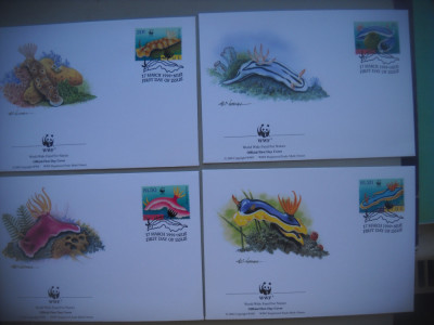 HOPCT PLIC S FDC 1860 NIUE -ANIMALE MARINE NEVERTEBRATE 1999-SET 4 FDC FAUNA-WWF foto