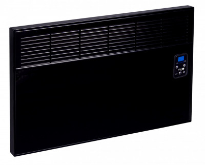 Convector de perete sau pardoseala iVigo EPK 1000 W Black Glass, control electronic, Termostat de siguranta, termostat reglabil, IP 24, pentru 12 mp, foto