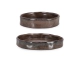 Cumpara ieftin Set 2 tavi decorative piatra maro Pavlos &Oslash;20,8x4,7h; &oslash;24,7x4h