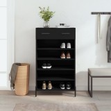 VidaXL Pantofar, negru, 60x35x105 cm, lemn compozit