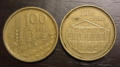 Lot 2 monede comemorative - Spania 100 Pesetas 1995 și 1997 foto