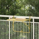 Masă Suspendată pentru Balcon Auriu 60 x 39 x 65 cm Oțel