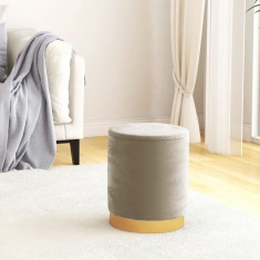 vidaXL Taburet depozitare rotund, gri &icirc;nchis, catifea 31 x 37 cm