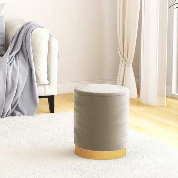 vidaXL Taburet depozitare rotund, gri &icirc;nchis, catifea 31 x 37 cm