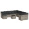 Set canapele de gradina cu perne, 12piese gri deschis poliratan