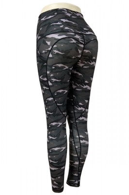 D798-181 Colanti cu talie inalta si imprimeu camuflaj foto