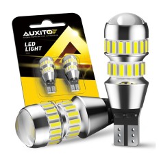 Set 2 becuri LED Auxito&reg; Canbus T15 W16W, fara eroare bec ars, pentru marsarier, plafoniera, portbagaj, semnalizare, lumini oglinda, lumini ambientale