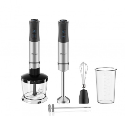 Mixer vertical 5 in 1 Zilan ZLN3939, Putere 1200W, 12 trepte de viteza, Functie Turbo, Afisaj digital, Inox foto