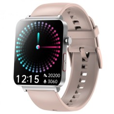 Smartwatch iSEN KS03 PRO Roz, 1.96 Touchscreen Color, Monitorizare Glucoza, HRV, ECG, Functii Sanatate, Bluetooth Call, Compatibil iOS Android